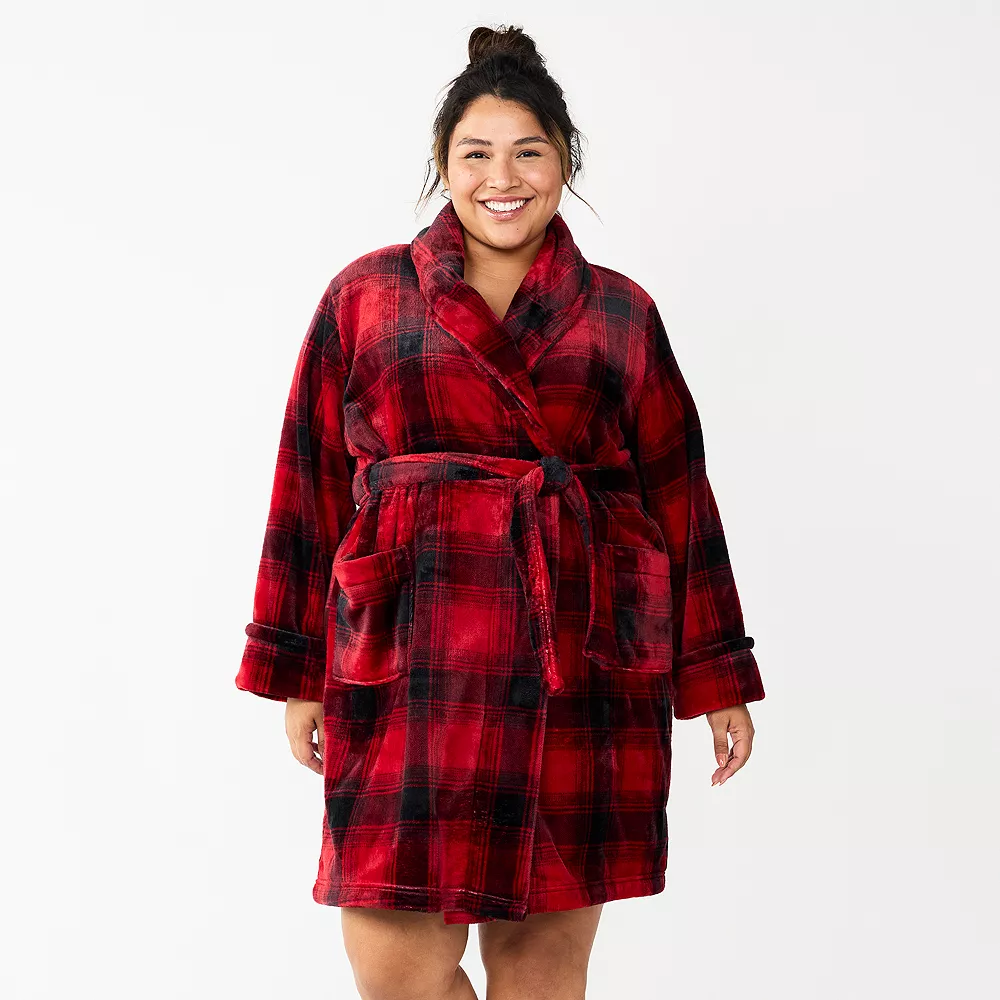 Plus Size Sonoma Goods For Life® Short Plush Robe 7 Plus Size Sonoma Goods For Life® Short Plush Robe - Image 7