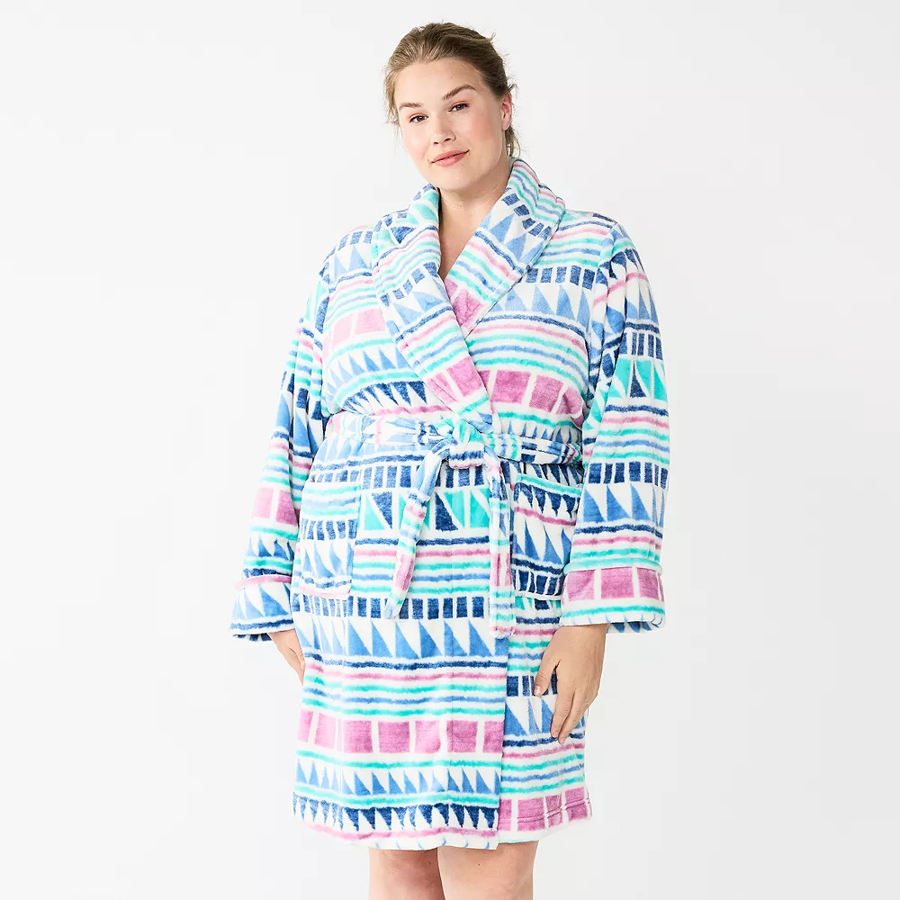 Plus Size Sonoma Goods For Life® Short Plush Robe 3 Plus Size Sonoma Goods For Life® Short Plush Robe - Image 3