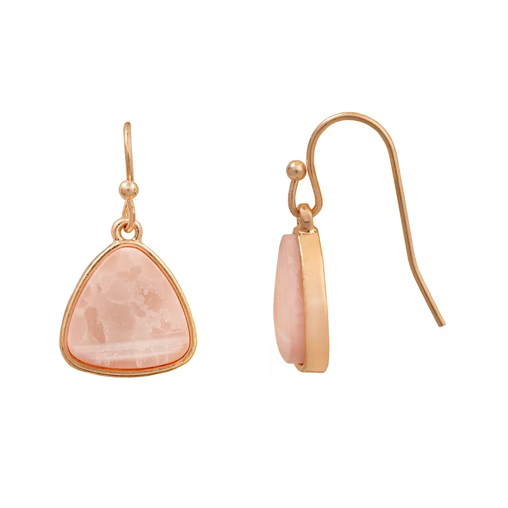 Sonoma Goods For Life® Gold Tone Rose Quartz Triangle Earrings 1 Sonoma Goods For Life® Gold Tone Rose Quartz Triangle Earrings