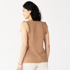 Women's Sonoma Goods For Life® French Terry Flutter-Sleeve Top -True Fit Shop 5576747 ALT