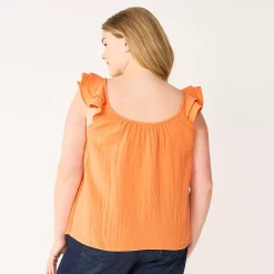 Plus Size Sonoma Goods For Life® Ruffle Tank Top 9 Plus Size Sonoma Goods For Life® Ruffle Tank Top -True Fit Shop 5578985 ALT