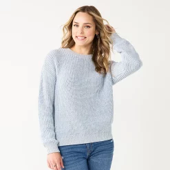 Women's Sonoma Goods For Life® Textured Drop-Shoulder Sweater 21 Women's Sonoma Goods For Life® Textured Drop-Shoulder Sweater -True Fit Shop 5579623 Blue Marl