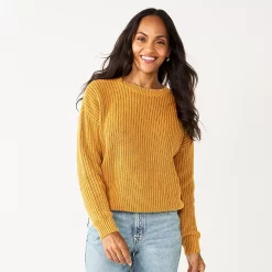 Women's Sonoma Goods For Life® Textured Drop-Shoulder Sweater 16 Women's Sonoma Goods For Life® Textured Drop-Shoulder Sweater -True Fit Shop 5579623 Gold