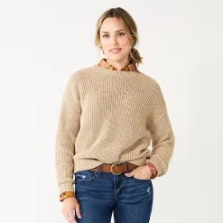 Women's Sonoma Goods For Life® Textured Drop-Shoulder Sweater 22 Women's Sonoma Goods For Life® Textured Drop-Shoulder Sweater -True Fit Shop 5579623 Tan Marl