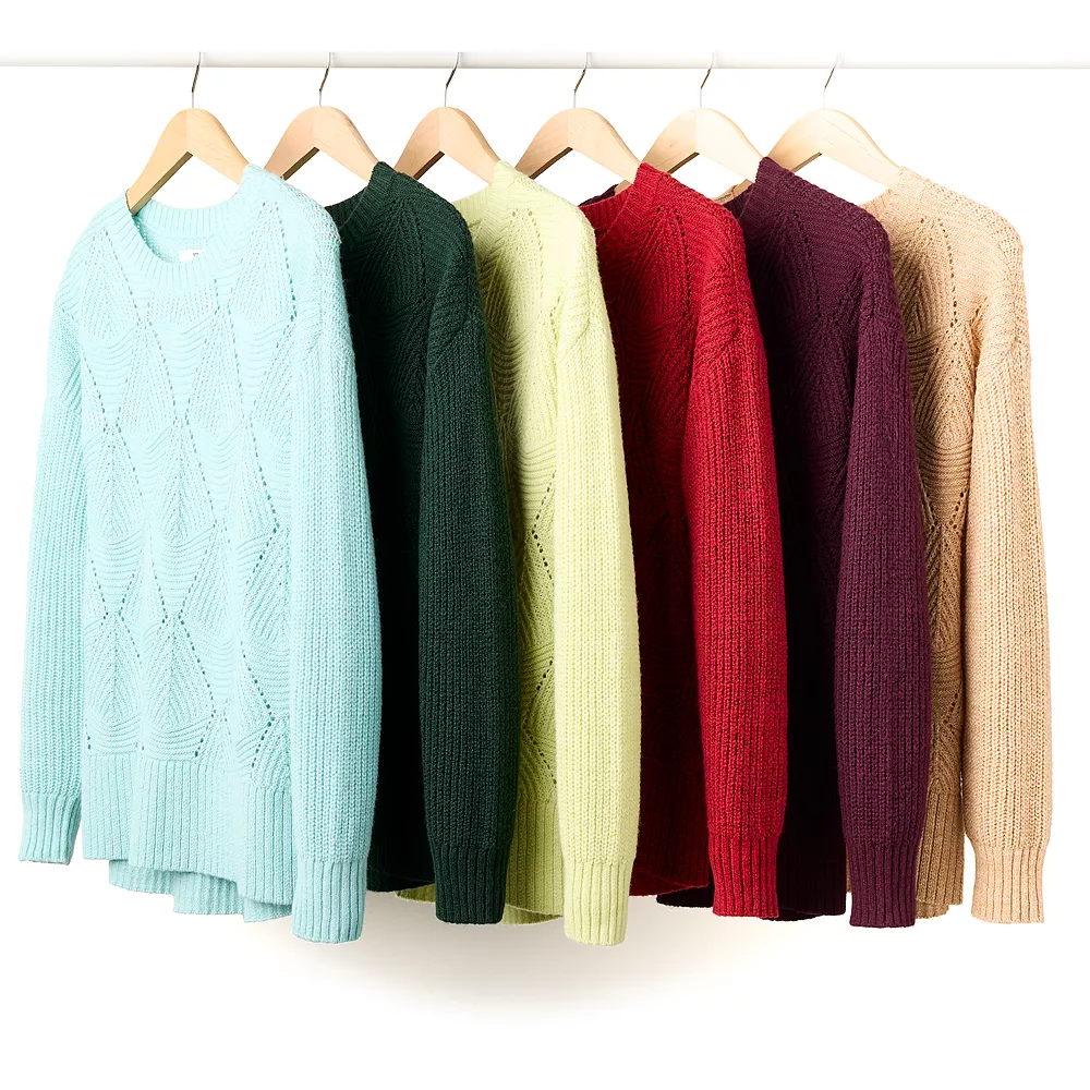 Women's Sonoma Goods For Life® Diamond Stitch Pullover Sweater 12 Women's Sonoma Goods For Life® Diamond Stitch Pullover Sweater - Image 12