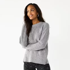 Women's Sonoma Goods For Life® Diamond Stitch Pullover Sweater 22 Women's Sonoma Goods For Life® Diamond Stitch Pullover Sweater -True Fit Shop 5579763 Gray