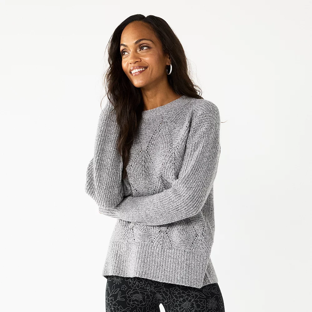 Women's Sonoma Goods For Life® Diamond Stitch Pullover Sweater 10 Women's Sonoma Goods For Life® Diamond Stitch Pullover Sweater - Image 10