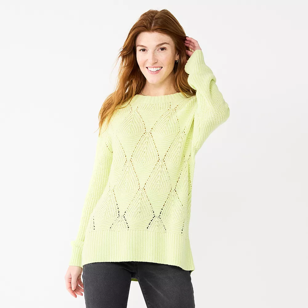 Women's Sonoma Goods For Life® Diamond Stitch Pullover Sweater 4 Women's Sonoma Goods For Life® Diamond Stitch Pullover Sweater - Image 4