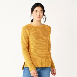 Women's Sonoma Goods For Life® Textured Raglan Sweater 16 Women's Sonoma Goods For Life® Textured Raglan Sweater -True Fit Shop 5579791 Gold