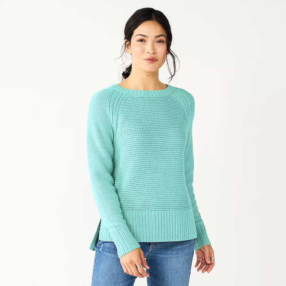 Women's Sonoma Goods For Life® Textured Raglan Sweater 2 Women's Sonoma Goods For Life® Textured Raglan Sweater - Image 2