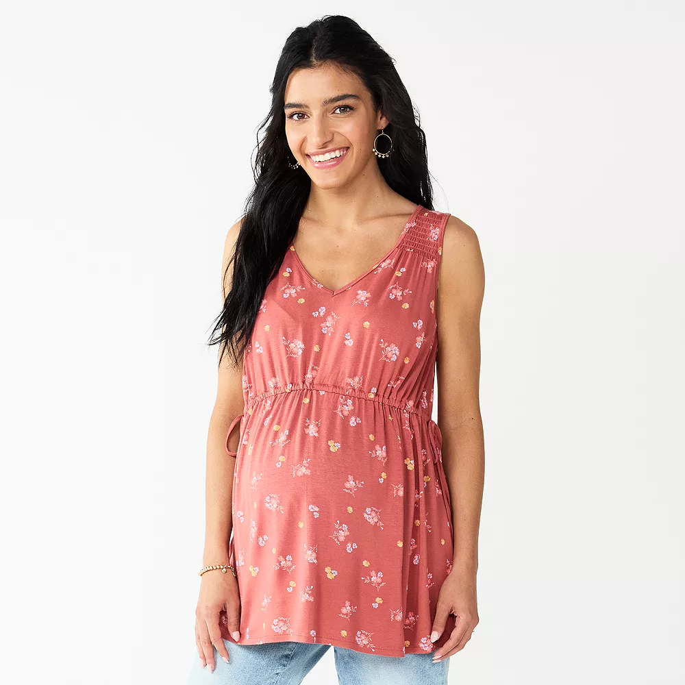 Maternity Sonoma Goods For Life® Knot Side Babydoll Top 2 Maternity Sonoma Goods For Life® Knot Side Babydoll Top - Image 2