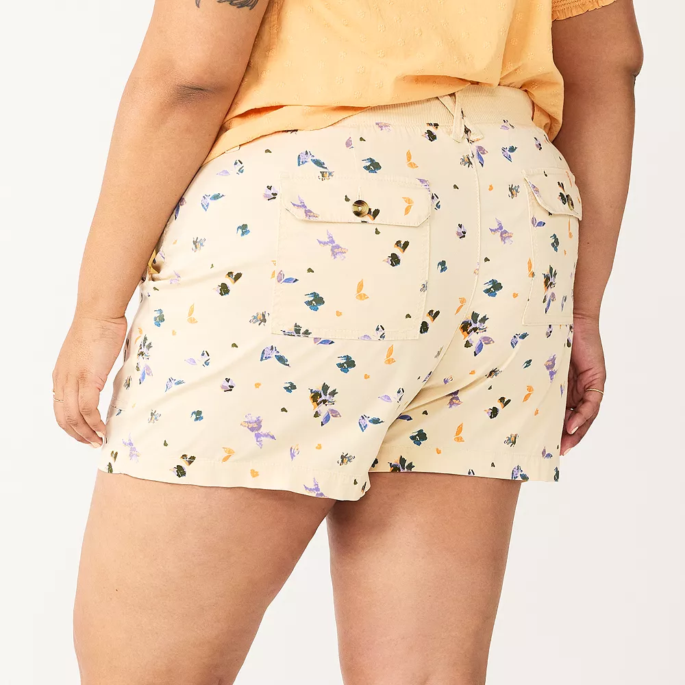 Plus Size Sonoma Goods For Life® High-Waisted Comfort Utility Shorts 4 Plus Size Sonoma Goods For Life® High-Waisted Comfort Utility Shorts - Image 4