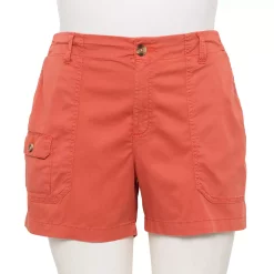 Plus Size Sonoma Goods For Life® High-Waisted Comfort Utility Shorts 6 Plus Size Sonoma Goods For Life® High-Waisted Comfort Utility Shorts -True Fit Shop 5581111 Coral