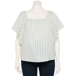 Plus Size Sonoma Goods For LifeĀ® Flutter Shoulder Top