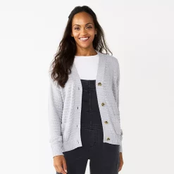 Women's Sonoma Goods For Life® Cropped Cardigan 15 Women's Sonoma Goods For Life® Cropped Cardigan -True Fit Shop 5581344 Silver Gray