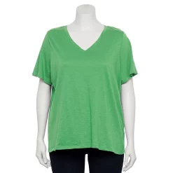 Petite Plus Size Sonoma Goods For Life® Everyday V-Neck Tee -True Fit Shop 5581510 Aloe Vera