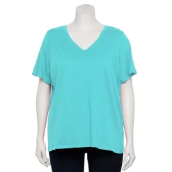 Petite Plus Size Sonoma Goods For Life® Everyday V-Neck Tee -True Fit Shop 5581510 Boca Breeze