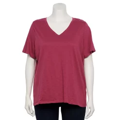 Petite Plus Size Sonoma Goods For Life® Everyday V-Neck Tee -True Fit Shop 5581510 Clematis Mauve