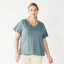 Petite Plus Size Sonoma Goods For Life® Everyday V-Neck Tee -True Fit Shop 5581510 Desoto Blue