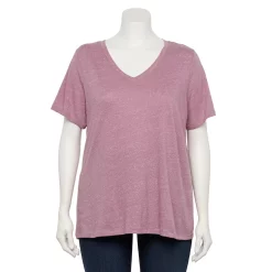 Petite Plus Size Sonoma Goods For Life® Everyday V-Neck Tee -True Fit Shop 5581510 Dusty Purple