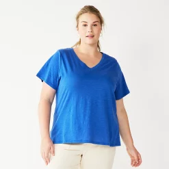 Petite Plus Size Sonoma Goods For Life® Everyday V-Neck Tee -True Fit Shop 5581510 Hyacinth Falls