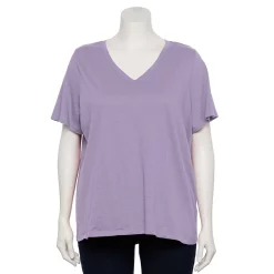 Petite Plus Size Sonoma Goods For Life® Everyday V-Neck Tee -True Fit Shop 5581510 Leland Purple