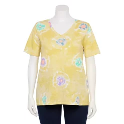 Petite Plus Size Sonoma Goods For Life® Everyday V-Neck Tee -True Fit Shop 5581510 Lemon Yellow Circle