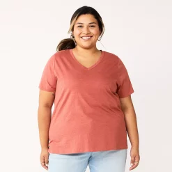 Petite Plus Size Sonoma Goods For Life® Everyday V-Neck Tee -True Fit Shop 5581510 Mauve