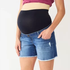 Maternity Sonoma Goods For Life® Inset Over-The-Belly Frayed Jean Shorts 9 Maternity Sonoma Goods For Life® Inset Over-The-Belly Frayed Jean Shorts -True Fit Shop 5583214 ALT2
