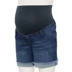 Maternity Sonoma Goods For Life® Inset Over-The-Belly Frayed Jean Shorts 7 Maternity Sonoma Goods For Life® Inset Over-The-Belly Frayed Jean Shorts -True Fit Shop 5583214 Dark Wash