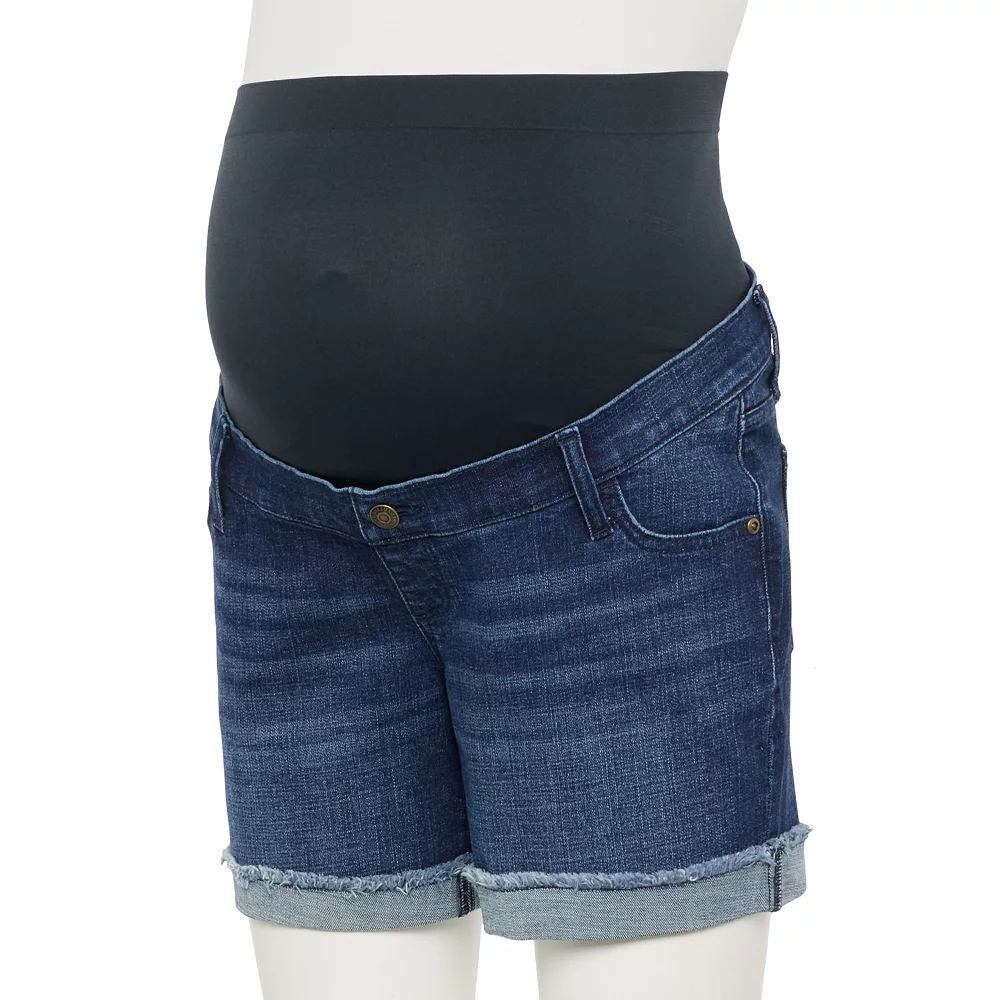 Maternity Sonoma Goods For Life® Inset Over-The-Belly Frayed Jean Shorts 3 Maternity Sonoma Goods For Life® Inset Over-The-Belly Frayed Jean Shorts - Image 3
