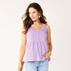 Women's Sonoma Goods For Life® Button Utility Tank -True Fit Shop 5583719 Light Purple