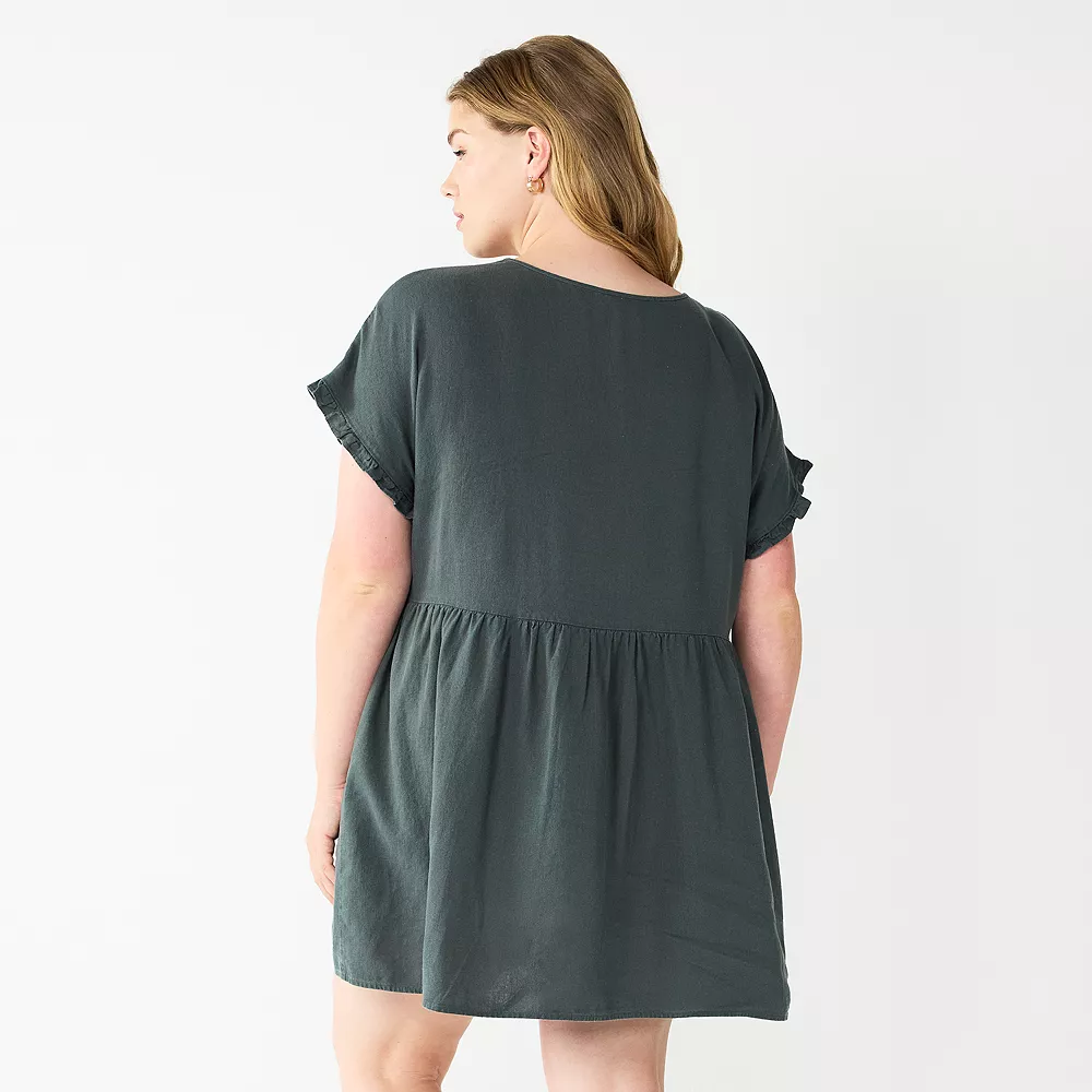 Plus Size Sonoma Goods For Life® Ruffled A-Line Mini Dress 4 Plus Size Sonoma Goods For Life® Ruffled A-Line Mini Dress - Image 4