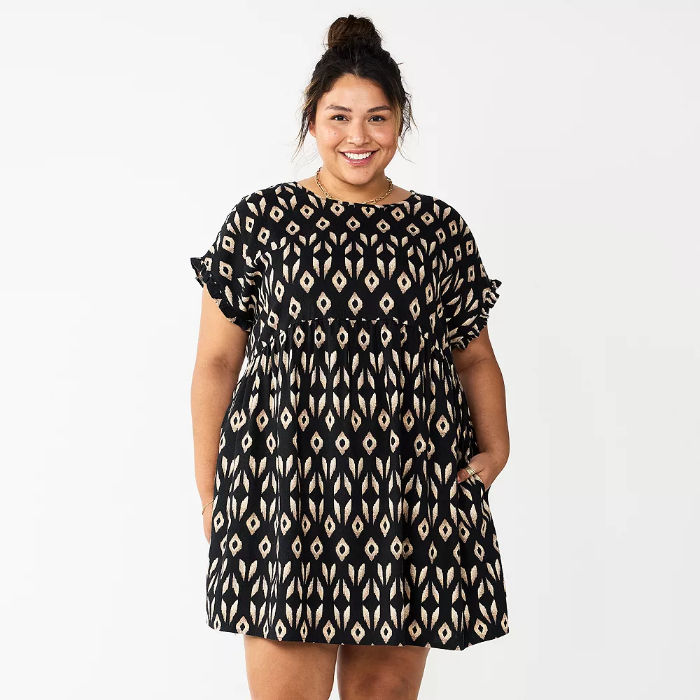 Plus Size Sonoma Goods For Life® Ruffled A-Line Mini Dress 3 Plus Size Sonoma Goods For Life® Ruffled A-Line Mini Dress - Image 3