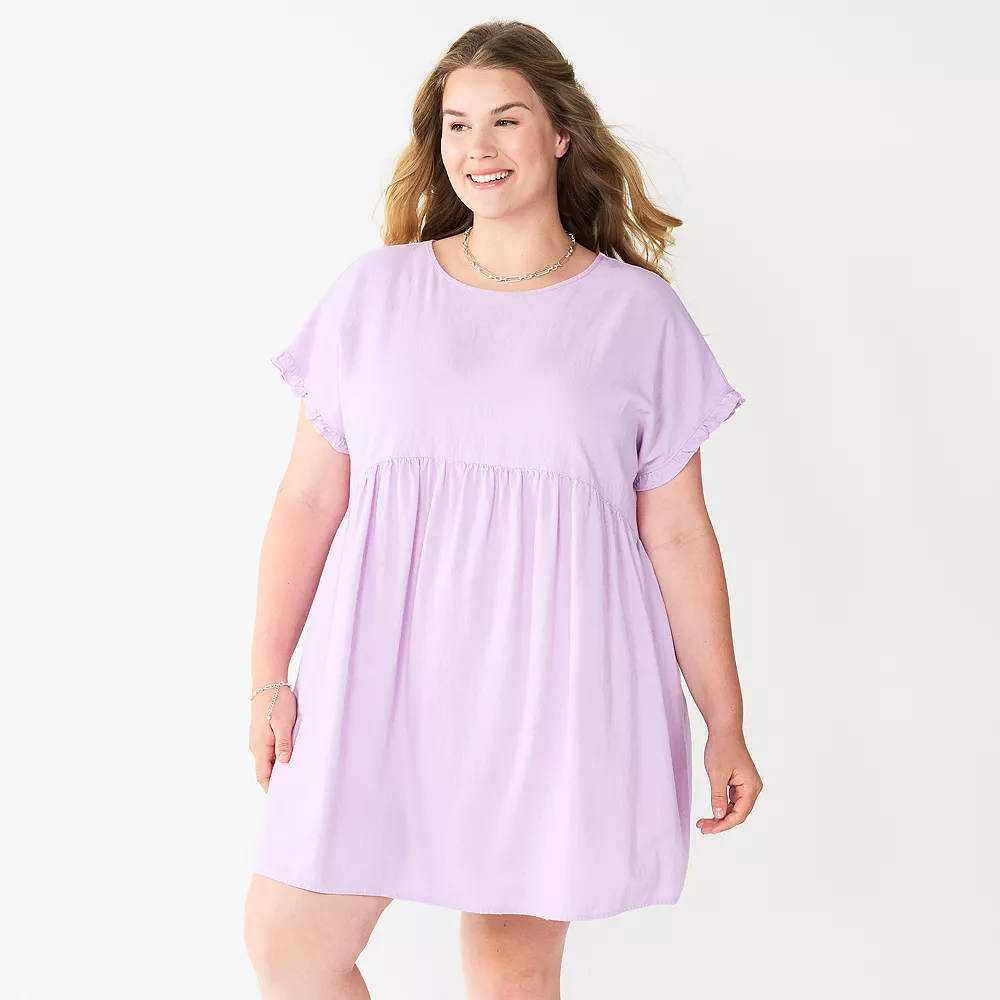 Plus Size Sonoma Goods For Life® Ruffled A-Line Mini Dress 2 Plus Size Sonoma Goods For Life® Ruffled A-Line Mini Dress - Image 2