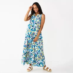 Petite Sonoma Goods For Life® Tiered Maxi Dress 8 Petite Sonoma Goods For Life® Tiered Maxi Dress -True Fit Shop 5584155 Blue Floral