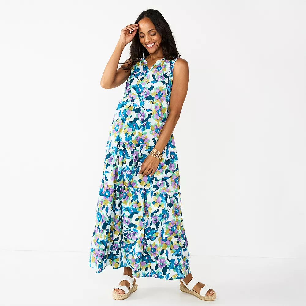 Petite Sonoma Goods For Life® Tiered Maxi Dress 4 Petite Sonoma Goods For Life® Tiered Maxi Dress - Image 4