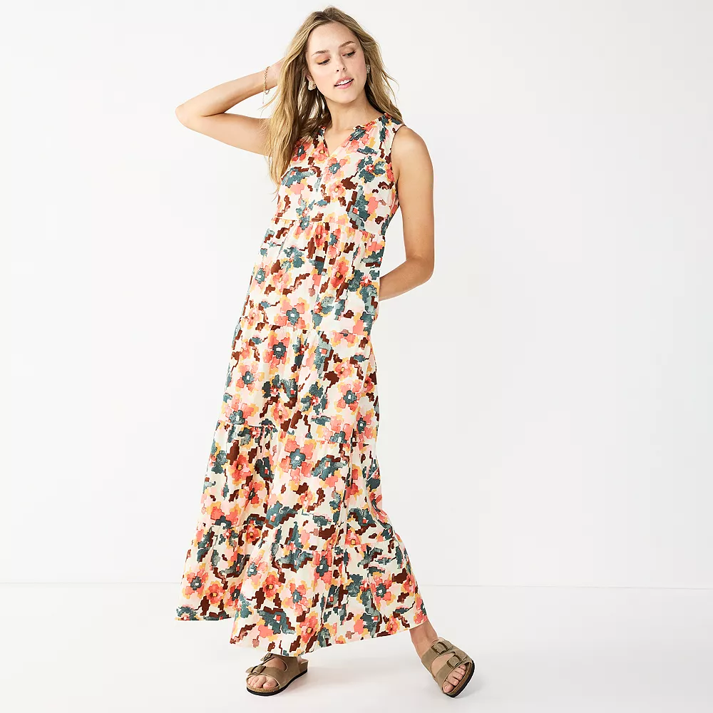 Petite Sonoma Goods For Life® Tiered Maxi Dress 3 Petite Sonoma Goods For Life® Tiered Maxi Dress - Image 3