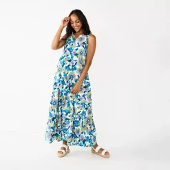 Women's Sonoma Goods For Life® Tiered Maxi Dress 11 Women's Sonoma Goods For Life® Tiered Maxi Dress -True Fit Shop 5584784 Blue Floral
