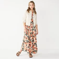 Women's Sonoma Goods For Life® Tiered Maxi Dress 10 Women's Sonoma Goods For Life® Tiered Maxi Dress -True Fit Shop 5584784 Pink Floral