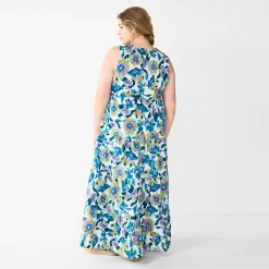 Plus Size Sonoma Goods For Life® Tiered Maxi Dress 9 Plus Size Sonoma Goods For Life® Tiered Maxi Dress -True Fit Shop 5584786 ALT