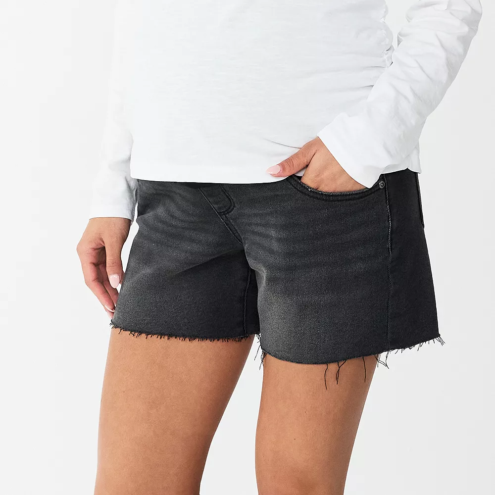 Maternity Sonoma Goods For Life® Over-the-Belly Frayed Hem Shorts 2 Maternity Sonoma Goods For Life® Over-the-Belly Frayed Hem Shorts - Image 2