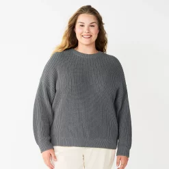 Plus Size Sonoma Goods For Life® Drop Shoulder Sweater -True Fit Shop 5585467 Gray