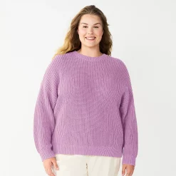 Plus Size Sonoma Goods For Life® Drop Shoulder Sweater -True Fit Shop 5585467 Lavender