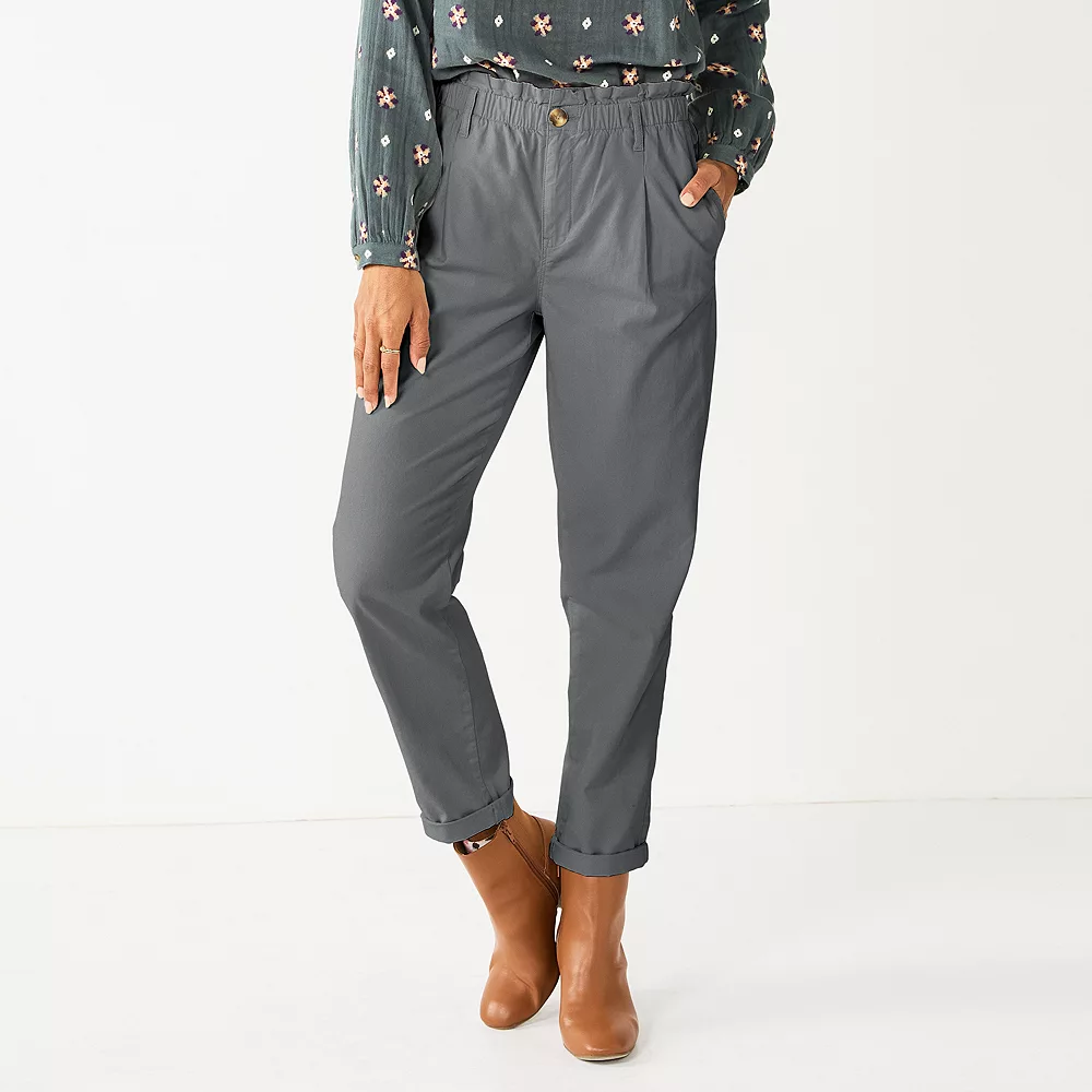 Women's Sonoma Goods For Life® Mid-Rise Straight-Leg Paperbag Pants 2 Women's Sonoma Goods For Life® Mid-Rise Straight-Leg Paperbag Pants - Image 2