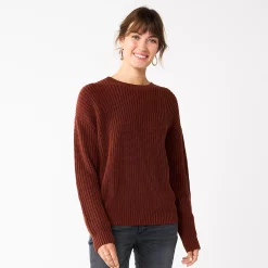 Petite Sonoma Goods For Life® Drop Shoulder Pullover Sweater 12 Petite Sonoma Goods For Life® Drop Shoulder Pullover Sweater -True Fit Shop 5587850 Brown