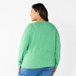Plus Size Sonoma Goods For Life® Long Sleeve Pocket Tee -True Fit Shop 5590050 ALT