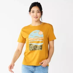 Women's Sonoma Goods For Life® Relaxed Graphic Tee 22 Women's Sonoma Goods For Life® Relaxed Graphic Tee -True Fit Shop 5596692 Gold Enjoy Nature