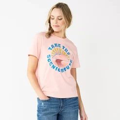 Women's Sonoma Goods For Life® Relaxed Graphic Tee 26 Women's Sonoma Goods For Life® Relaxed Graphic Tee -True Fit Shop 5596692 Pink Scenic Route