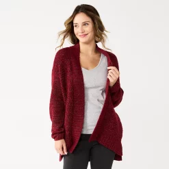 Women's Sonoma Goods For Life® Plush Cardigan 10 Women's Sonoma Goods For Life® Plush Cardigan -True Fit Shop 5597627 Berry Shine